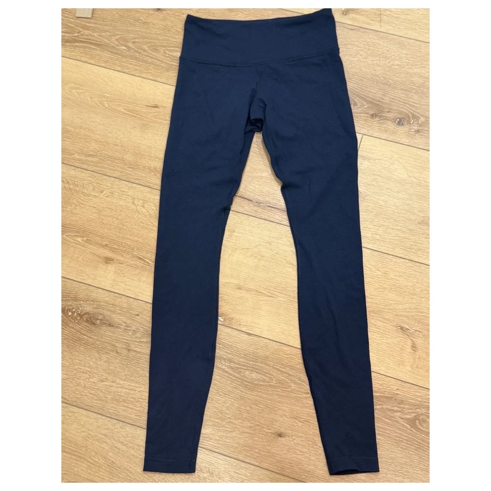 Lululemon Wunder Under High Rise‎ Leggings Navy Blue Yoga Pants Size 4